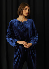 Camburi Blue Velvet Jumpsuit