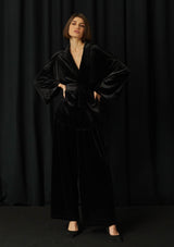 Wasabi Black Velvet Blouse