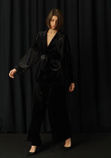 Wasabi Black Velvet Blouse