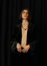 JustBrazil-Necklace-The Crane Onyx Short Necklace-Just Brazil