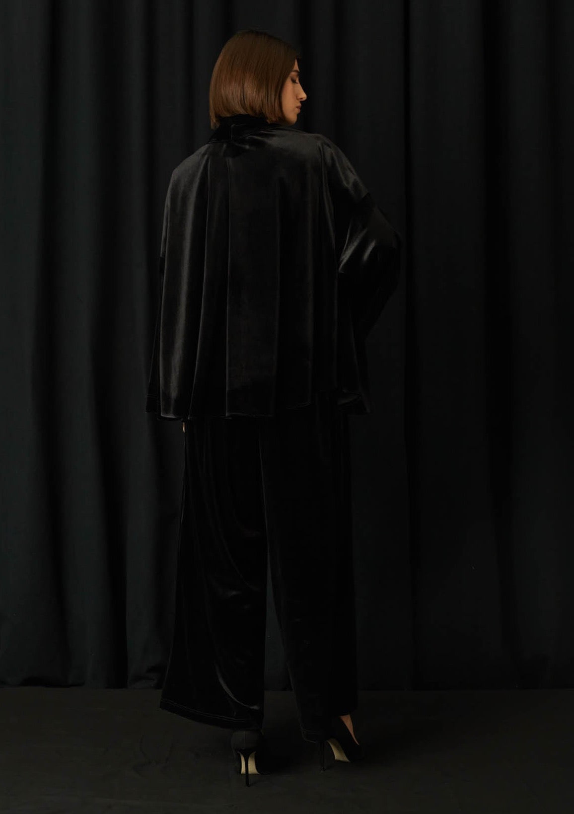 Pedras Black Velvet Trousers