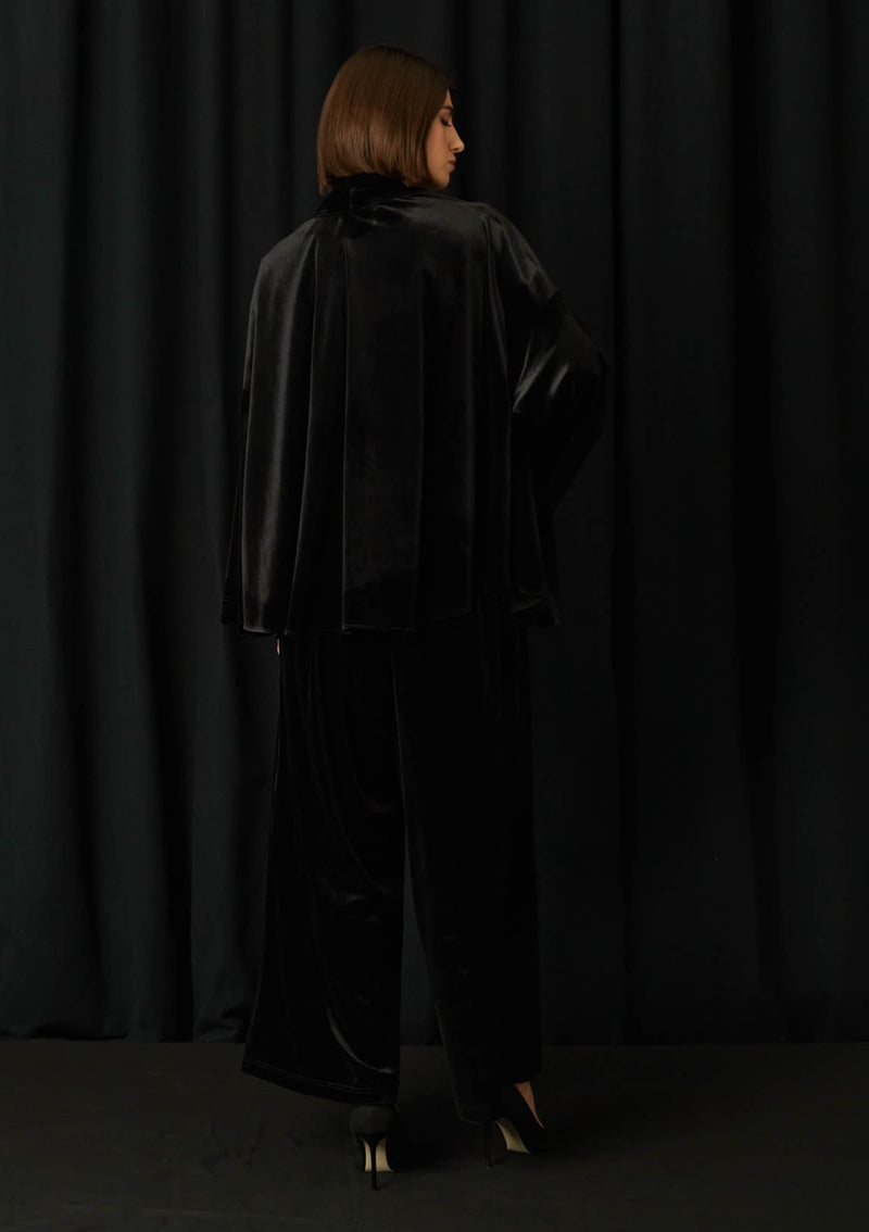 Pedras Black Velvet Trousers