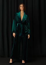 Wasabi Green Velvet Blouse