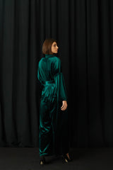 Wasabi Green Velvet Blouse