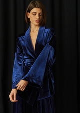 Wasabi Blue Velvet Blouse