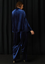 Wasabi Blue Velvet Blouse