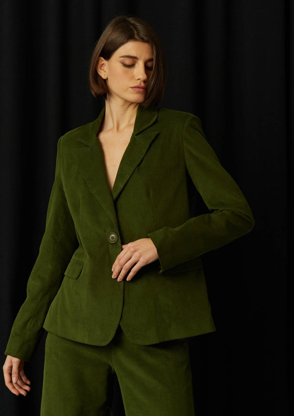 JustBrazil-Blazer-Rufino Corduroy Khaki Blazer-Just Brazil