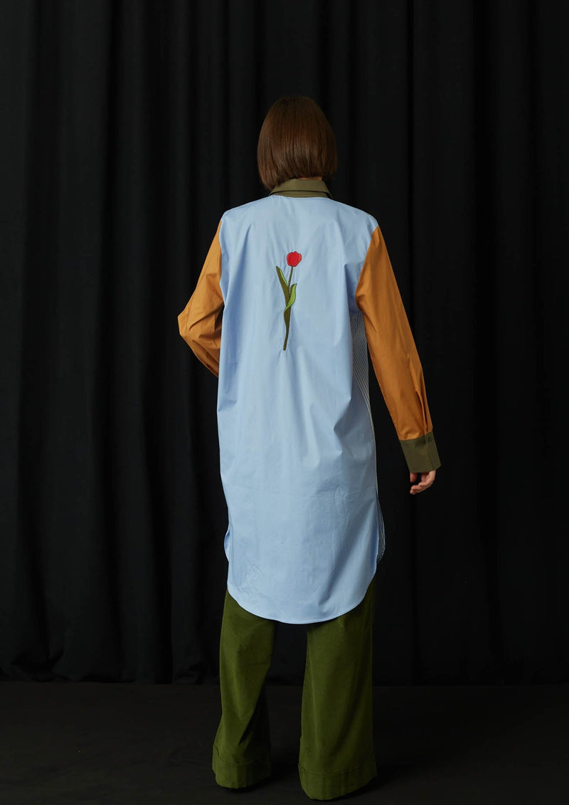 JustBrazil-Shirtdress-Positano Patchwork Tulip Shirtdress-Just Brazil