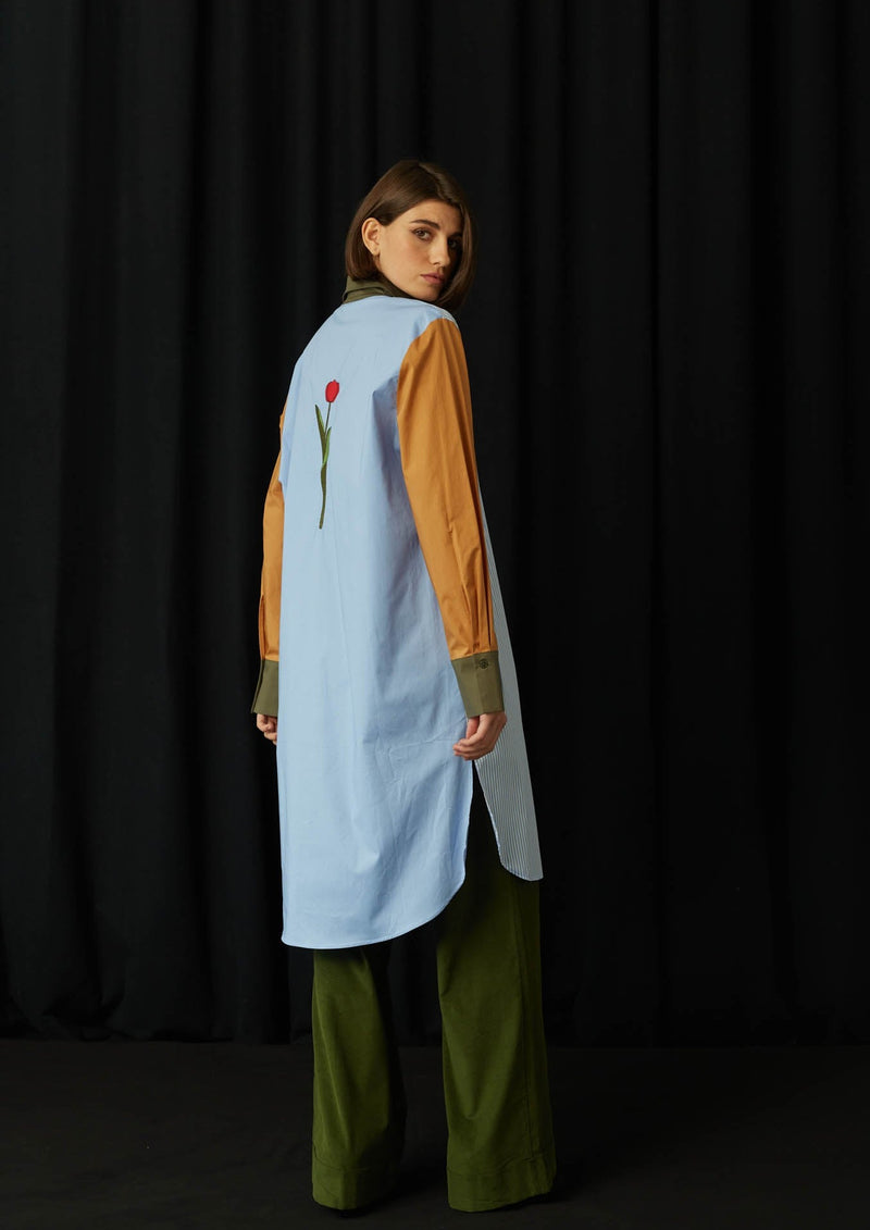 JustBrazil-Shirtdress-Positano Patchwork Tulip Shirtdress-Just Brazil