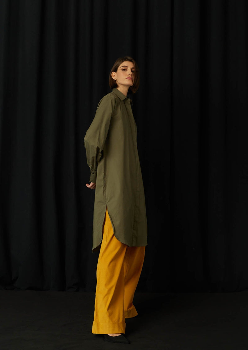JustBrazil-Shirtdress-ositano Lily Khaki Shirtdress-Just Brazil