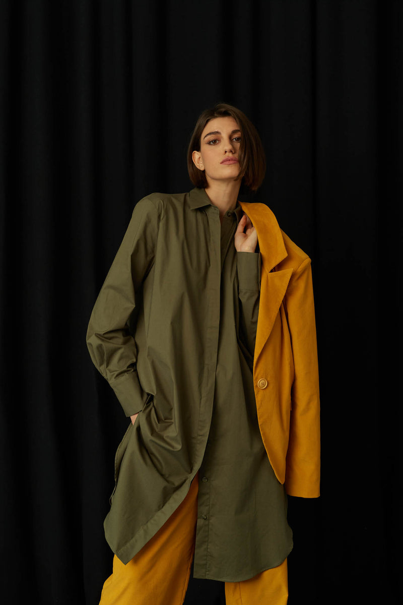 Positano Lily Khaki Shirtdress