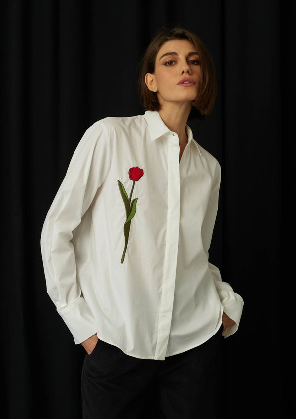 JustBrazil-Shirt-Positano Tulip White Shirt-Just Brazil