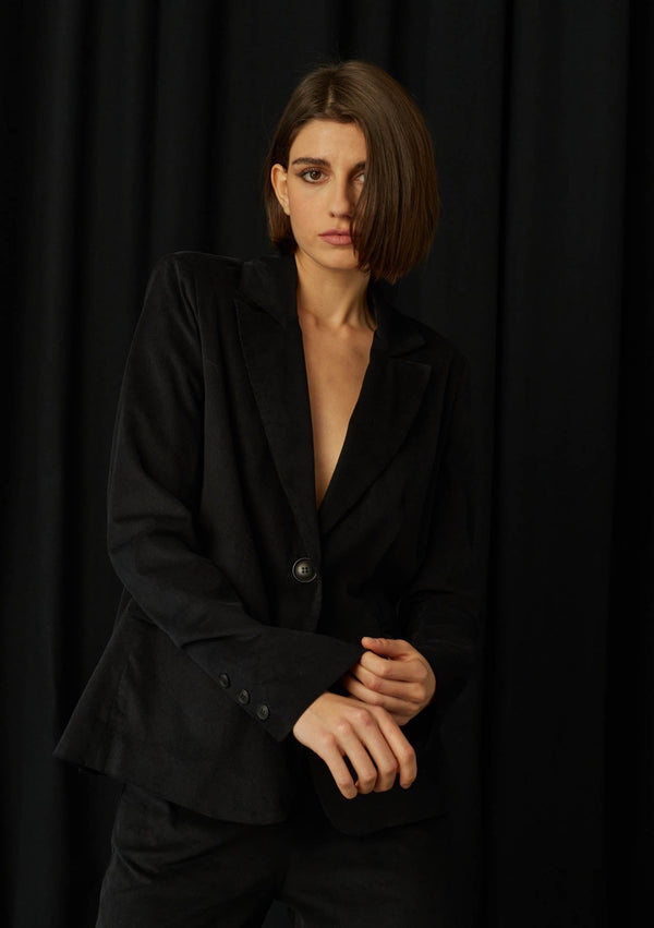 Rufino Corduroy Black Blazer