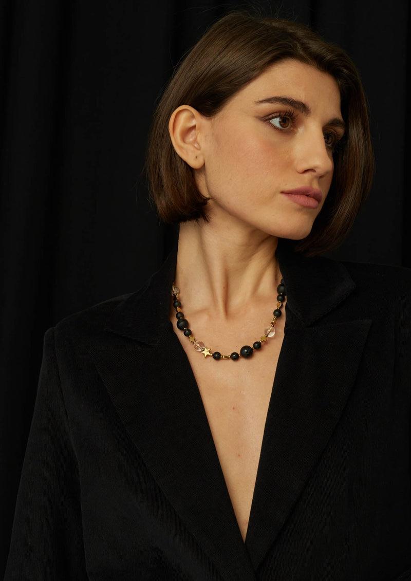 JustBrazil-Necklace-Argo Clear Onyx Short Necklace-Just Brazil