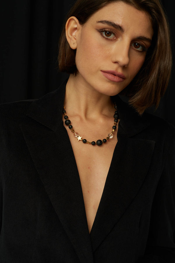 JustBrazil-Necklace-Argo Clear Onyx Short Necklace-Just Brazil