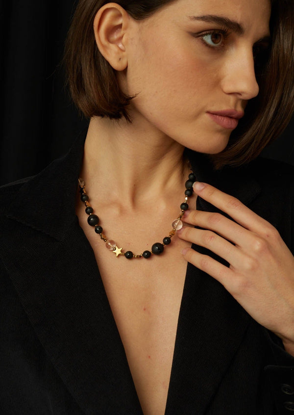 JustBrazil-Necklace-Argo Clear Onyx Short Necklace-Just Brazil