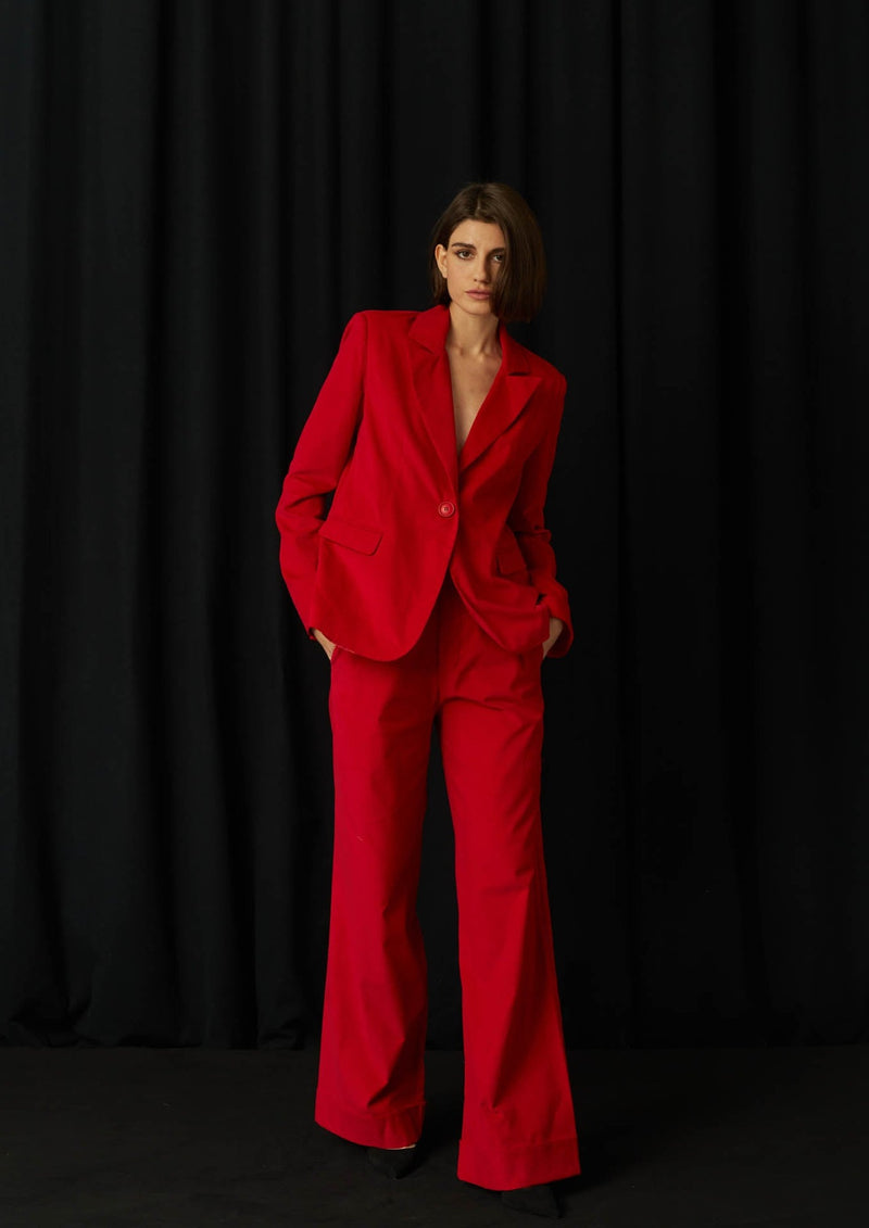 JustBrazil-Blazer-Romero Corduroy Red Trousers-Just Brazil