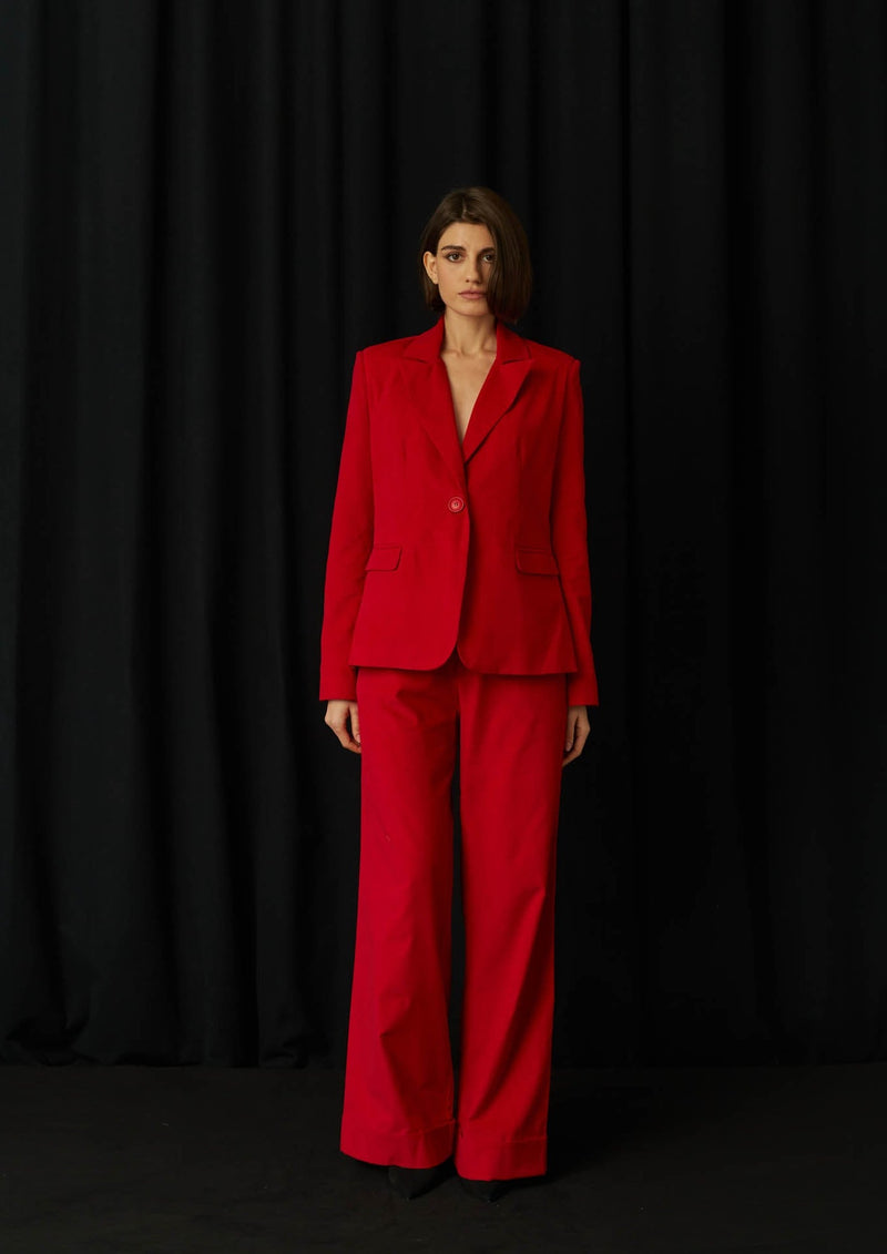 JustBrazil-Blazer-Romero Corduroy Red Trousers-Just Brazil