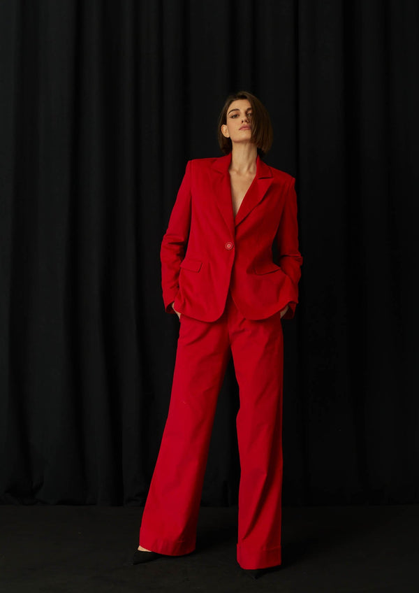 JustBrazil-Blazer-Romero Corduroy Red Trousers-Just Brazil
