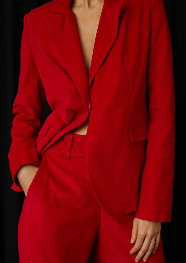 JustBrazil-Blazer-Rufino Corduroy Red Blazer-Just Brazil