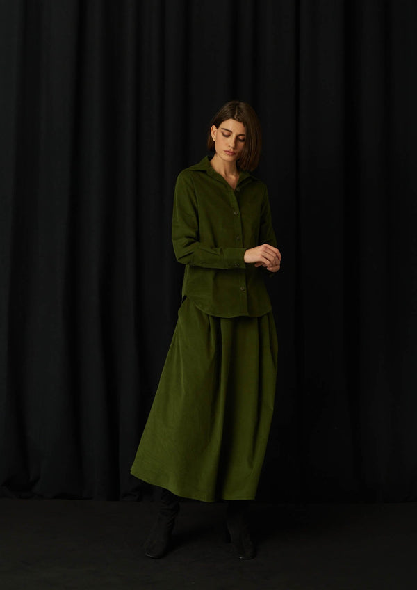 JustBrazil-Skirt-Bastos Corduroy Khaki Skirt-Just Brazil