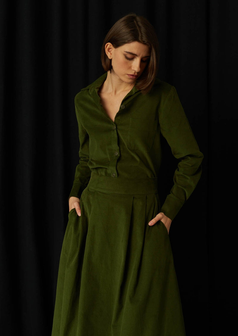 JustBrazil-Shirt-Rivera Corduroy Khaki Shirt-Just Brazil