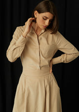 JustBrazil-Skirt-Bastos Corduroy Vanilla Skirt-Just Brazil