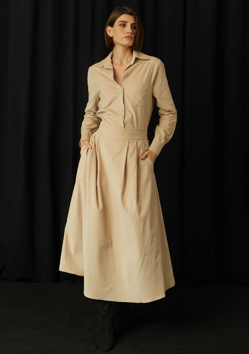 JustBrazil-Skirt-Bastos Corduroy Vanilla Skirt-Just Brazil