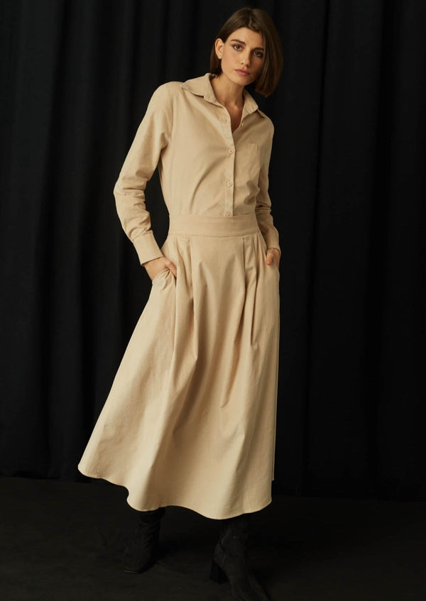 JustBrazil-Skirt-Bastos Corduroy Vanilla Skirt-Just Brazil