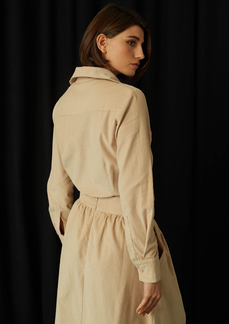 JustBrazil-Skirt-Bastos Corduroy Vanilla Skirt-Just Brazil