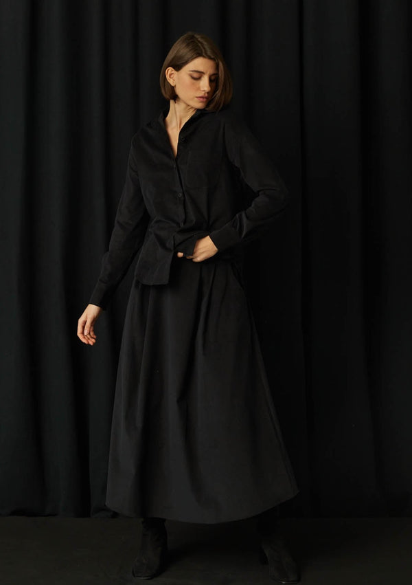 Bastos Corduroy Black Skirt