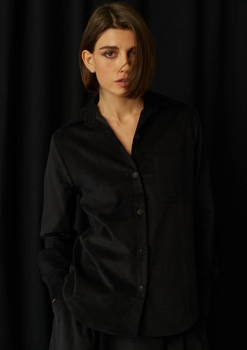Rivera Corduroy Black Shirt