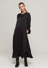 JUSTBRAZIL-DRESS-ELEONORA SATIN BLACK DRESS-JUST BRAZIL