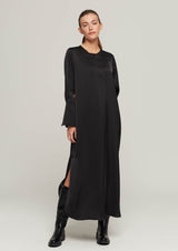 JUSTBRAZIL-DRESS-ELEONORA SATIN BLACK DRESS-JUST BRAZIL
