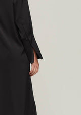 JUSTBRAZIL-DRESS-ELEONORA SATIN BLACK DRESS-JUST BRAZIL