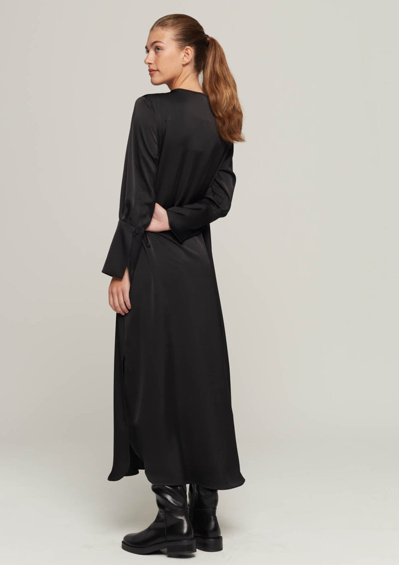 JUSTBRAZIL-DRESS-ELEONORA SATIN BLACK DRESS-JUST BRAZIL