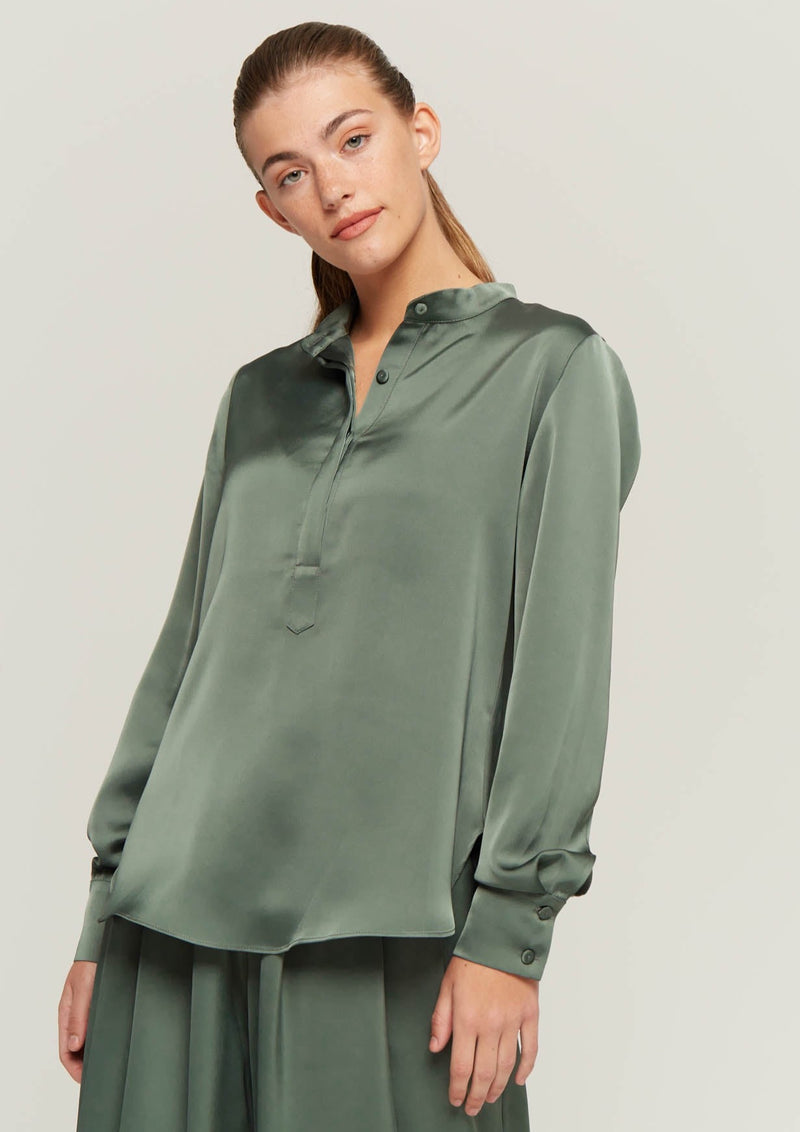 JUSTBRAZIL-SHIRT-METIS SATIN KHAKI SHIRT-JUST BRAZIL
