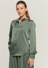 JUSTBRAZIL-SHIRT-METIS SATIN KHAKI SHIRT-JUST BRAZIL