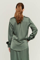 JUSTBRAZIL-SHIRT-METIS SATIN KHAKI SHIRT-JUST BRAZIL