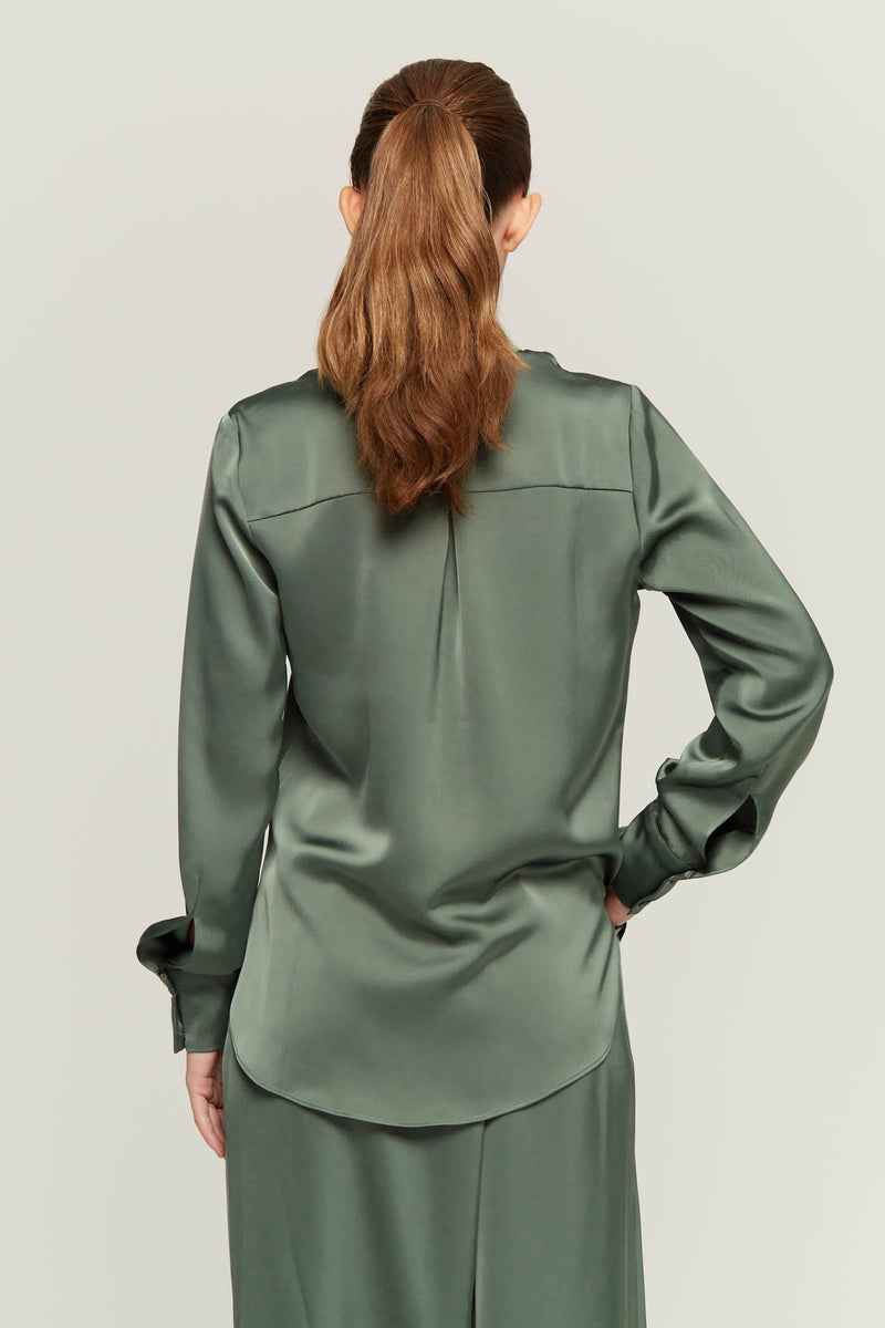 JUSTBRAZIL-SHIRT-METIS SATIN KHAKI SHIRT-JUST BRAZIL