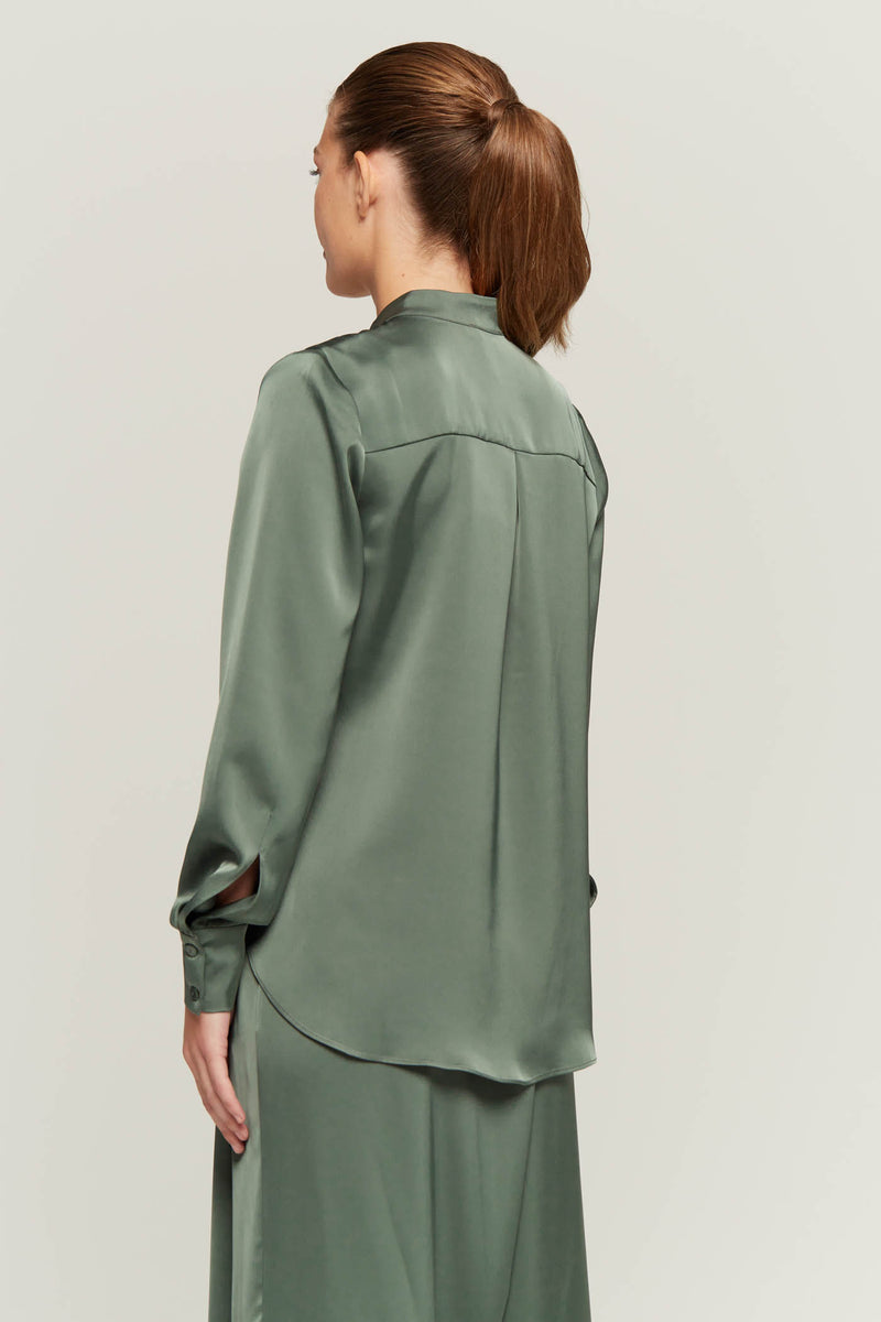 JUSTBRAZIL-SHIRT-METIS SATIN KHAKI SHIRT-JUST BRAZIL