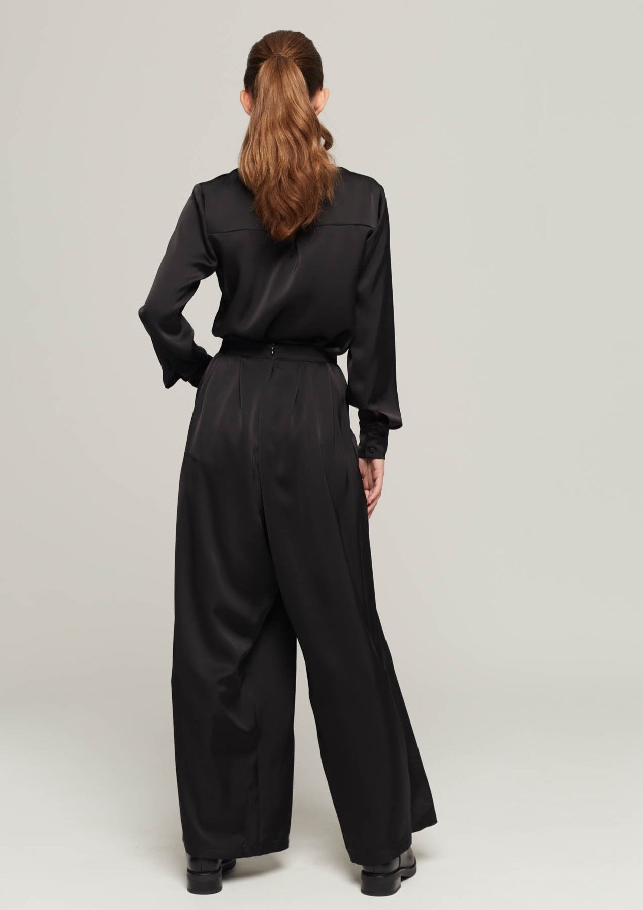 JUSTBRAZIL-TROUSERS-PEDRAS SATIN BLACK TROUSERS-JUST BRAZIL