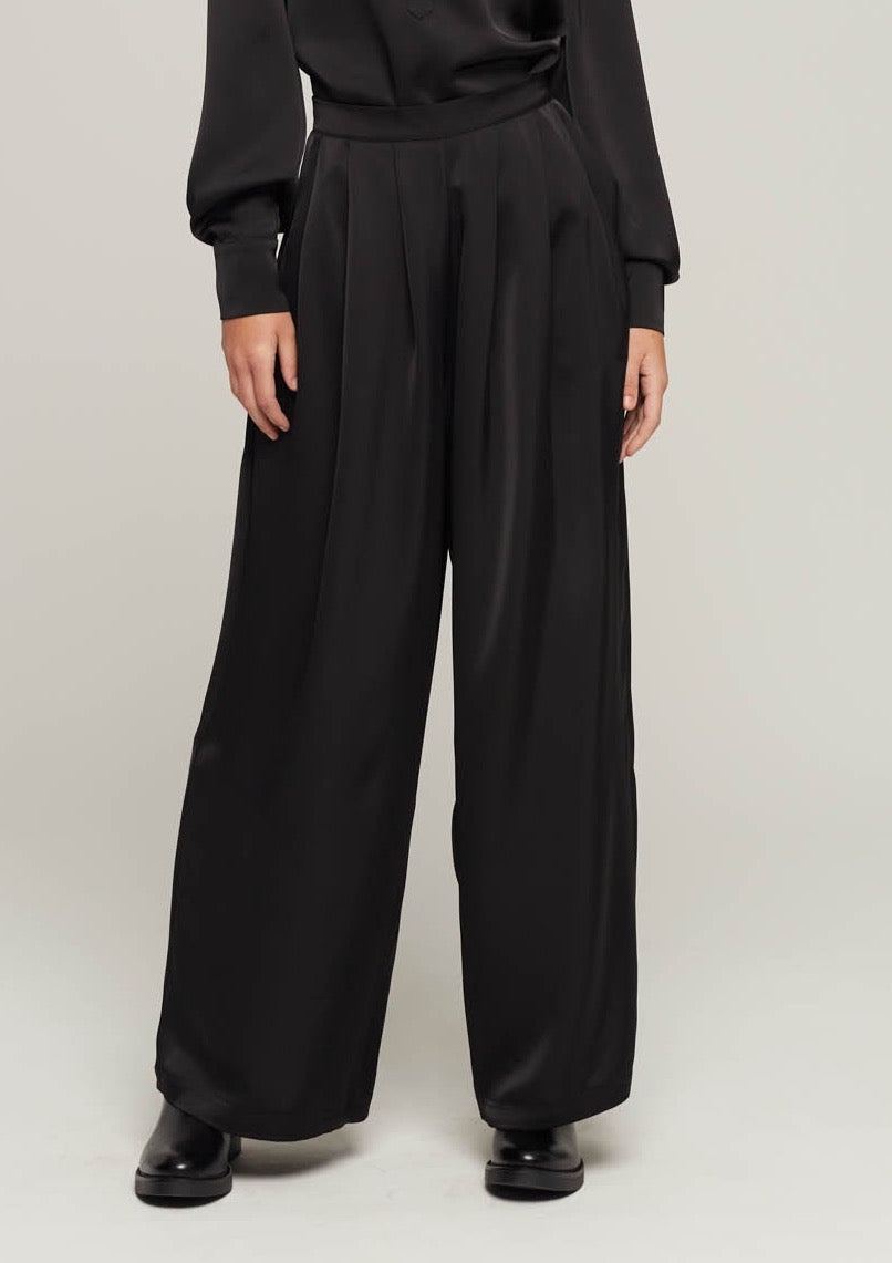 JUSTBRAZIL-TROUSERS-PEDRAS SATIN BLACK TROUSERS-JUST BRAZIL
