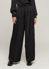 JUSTBRAZIL-TROUSERS-PEDRAS SATIN BLACK TROUSERS-JUST BRAZIL