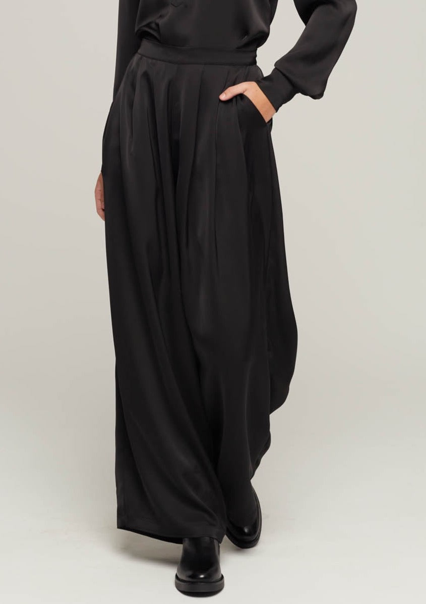 JUSTBRAZIL-TROUSERS-PEDRAS SATIN BLACK TROUSERS-JUST BRAZIL
