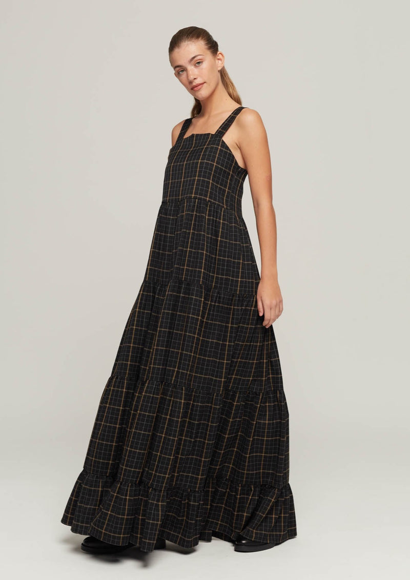 JUSTBRAZIL-DRESS-TUCUM KARO BLACK MIDI DRESS-JUST BRAZIL