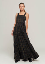 JUSTBRAZIL-DRESS-TUCUM KARO BLACK MIDI DRESS-JUST BRAZIL
