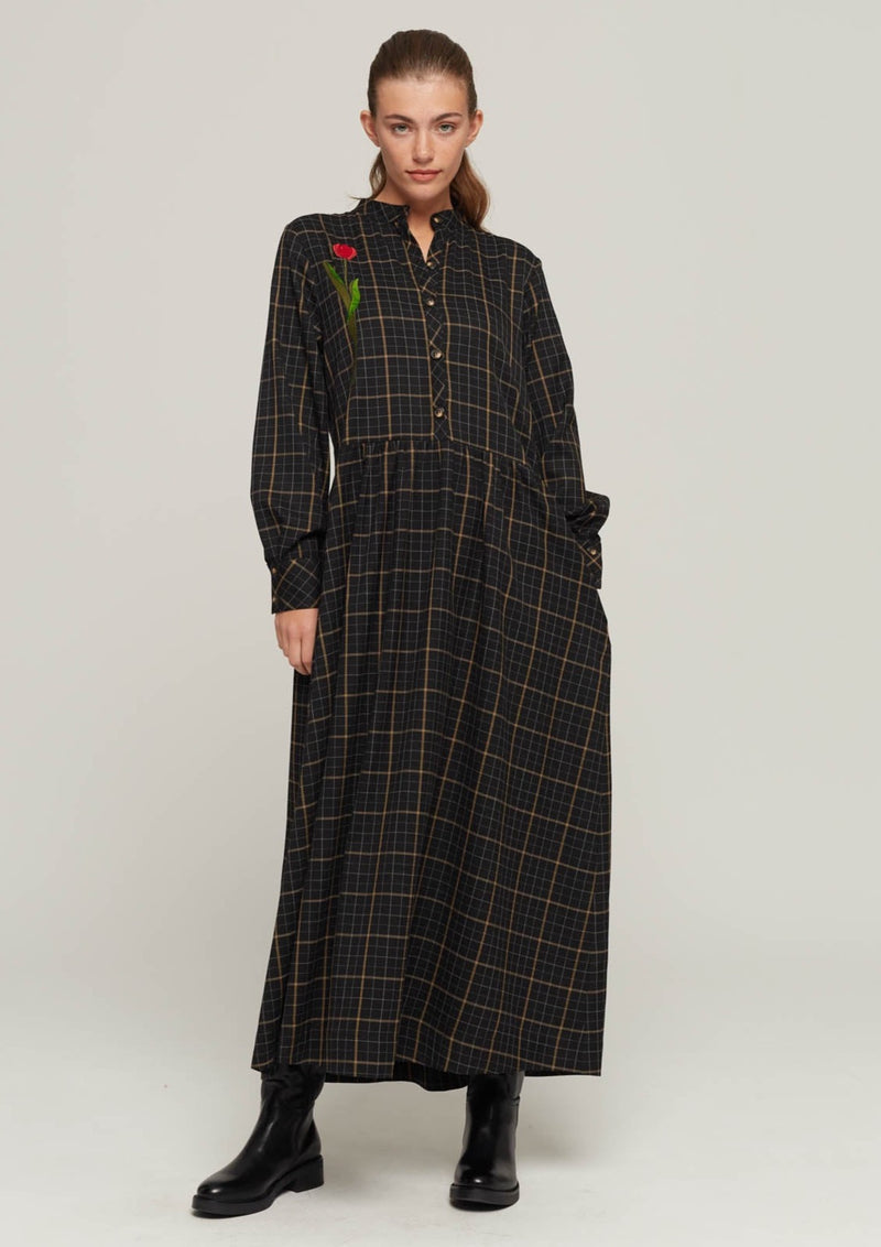 JUSTBRAZIL-DRESS-LEBLON TULIP KARO BLACK DRESS-JUST BRAZIL