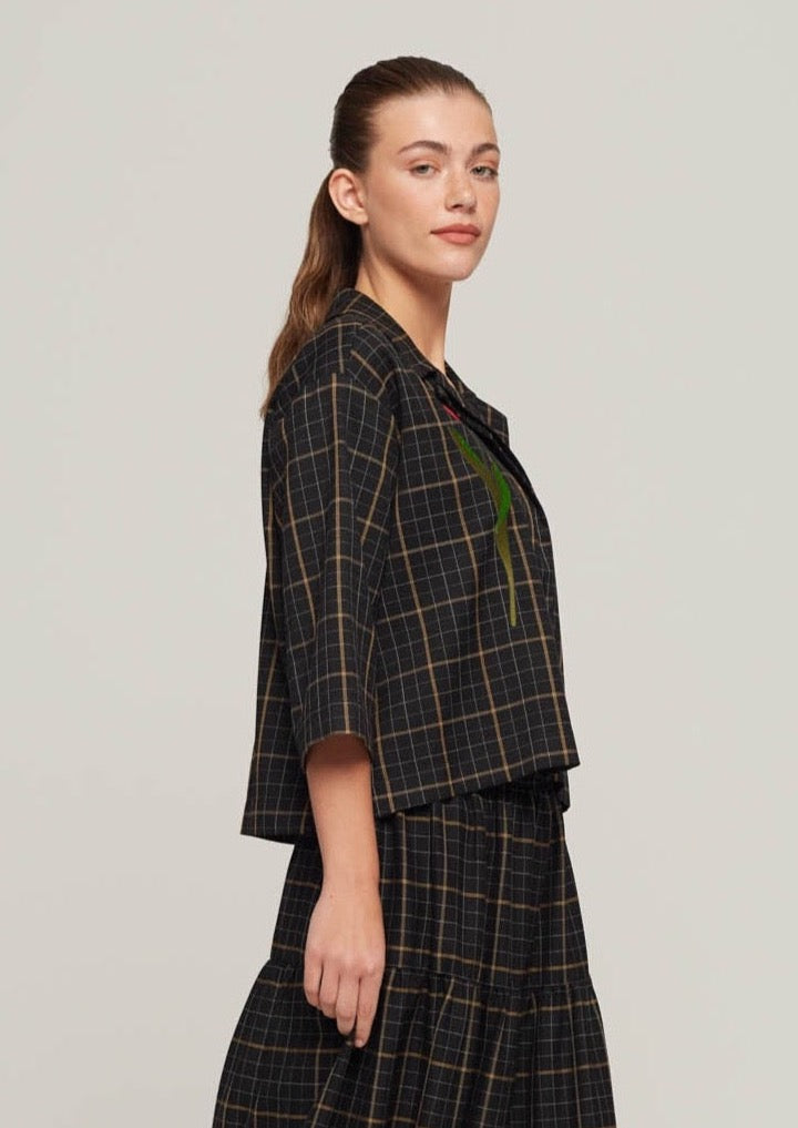 JUSTBRAZIL-SHIRT-ESTACIO TULIP DARK BLACK SHIRT-JUST BRAZIL