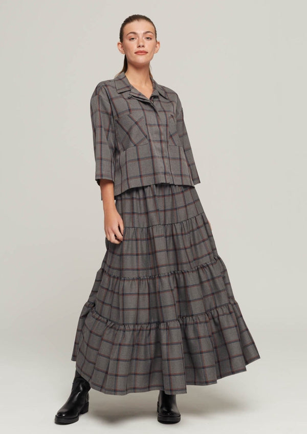 JUST BRAZIL-SKIRT-ITAU LIGHT GREY KARO SKIRT-JUST BRAZIL